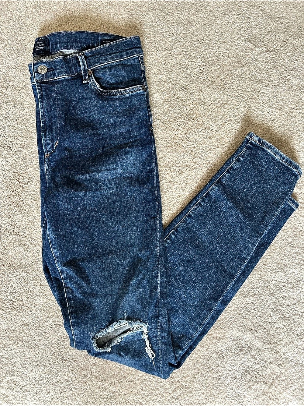 Citizens of Humanity Rocket Mid Rise Skinny Jeans in Blue